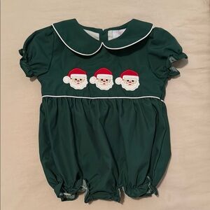 Green Santa Claus Baby Romper